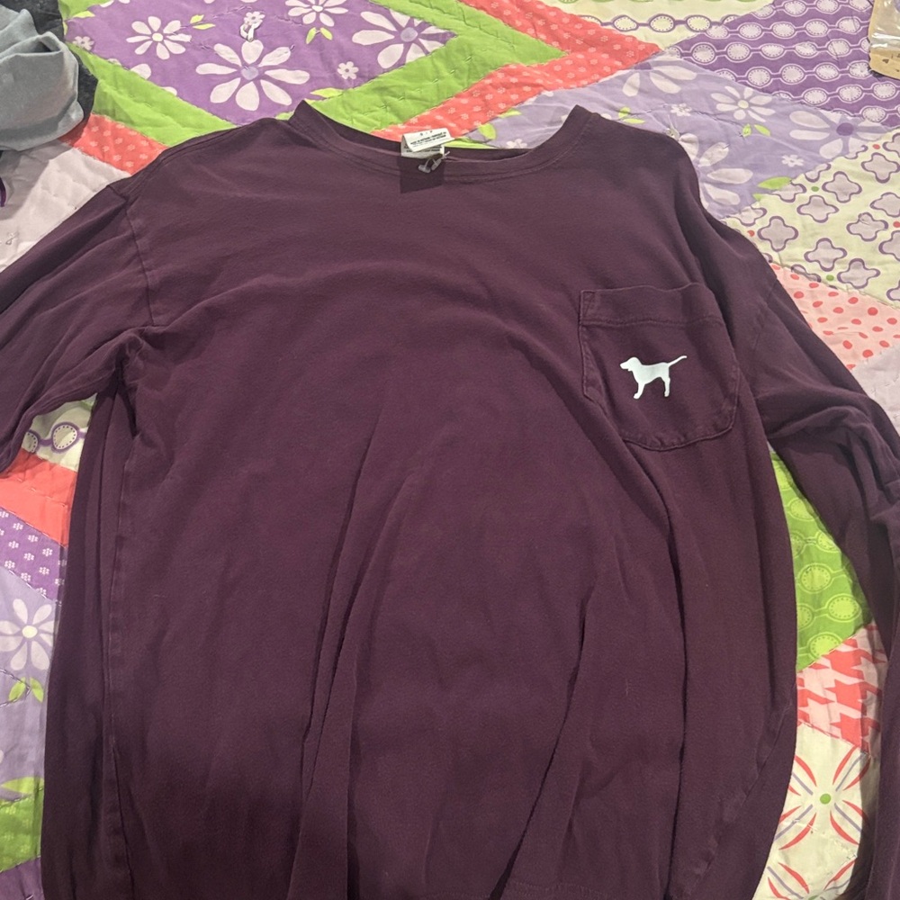 PINK Victoria's Secret Deep Purple Long Sleeve Tee